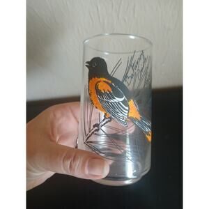 Anchor Hocking Baltimore Oriole Bird Glass Tumbler Juice Glass